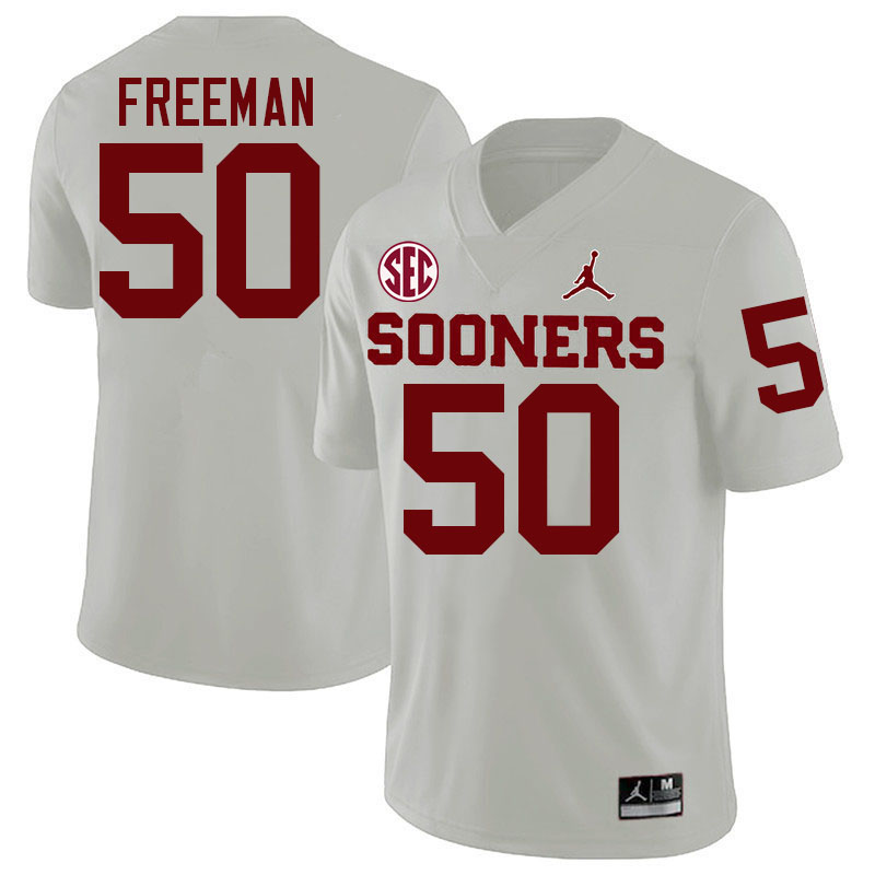 Oklahoma Sooners #50 Seth Freeman College Football Jersey Stitched-White